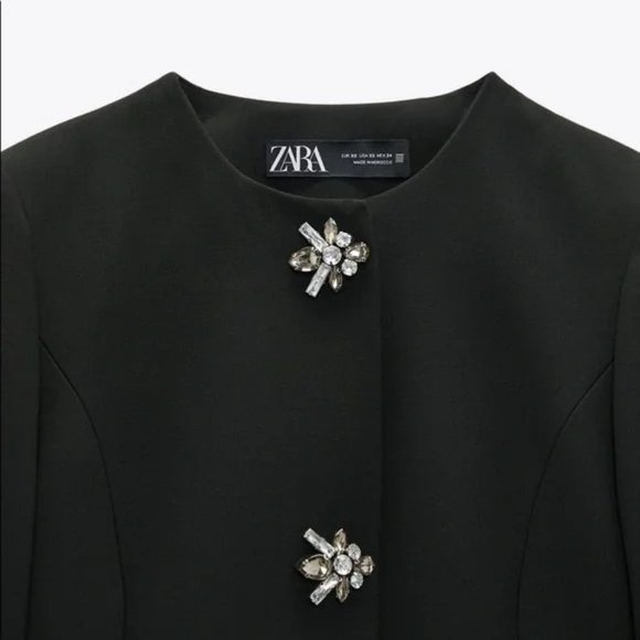 NWT Zara JEWEL BUTTON BLAZER size L - Picture 6 of 7